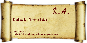 Kohut Arnolda névjegykártya
